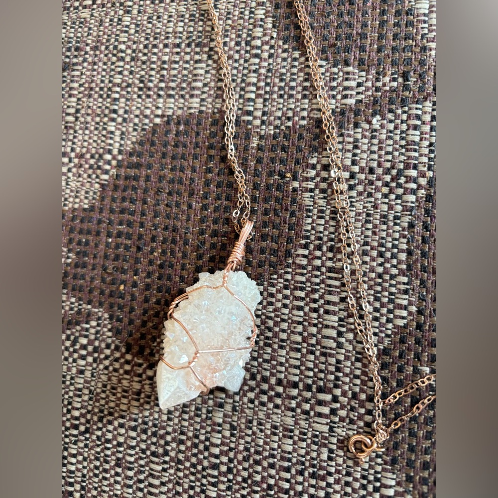 HANDMADE WHITE SPIRIT QUARTZ NECKLACE